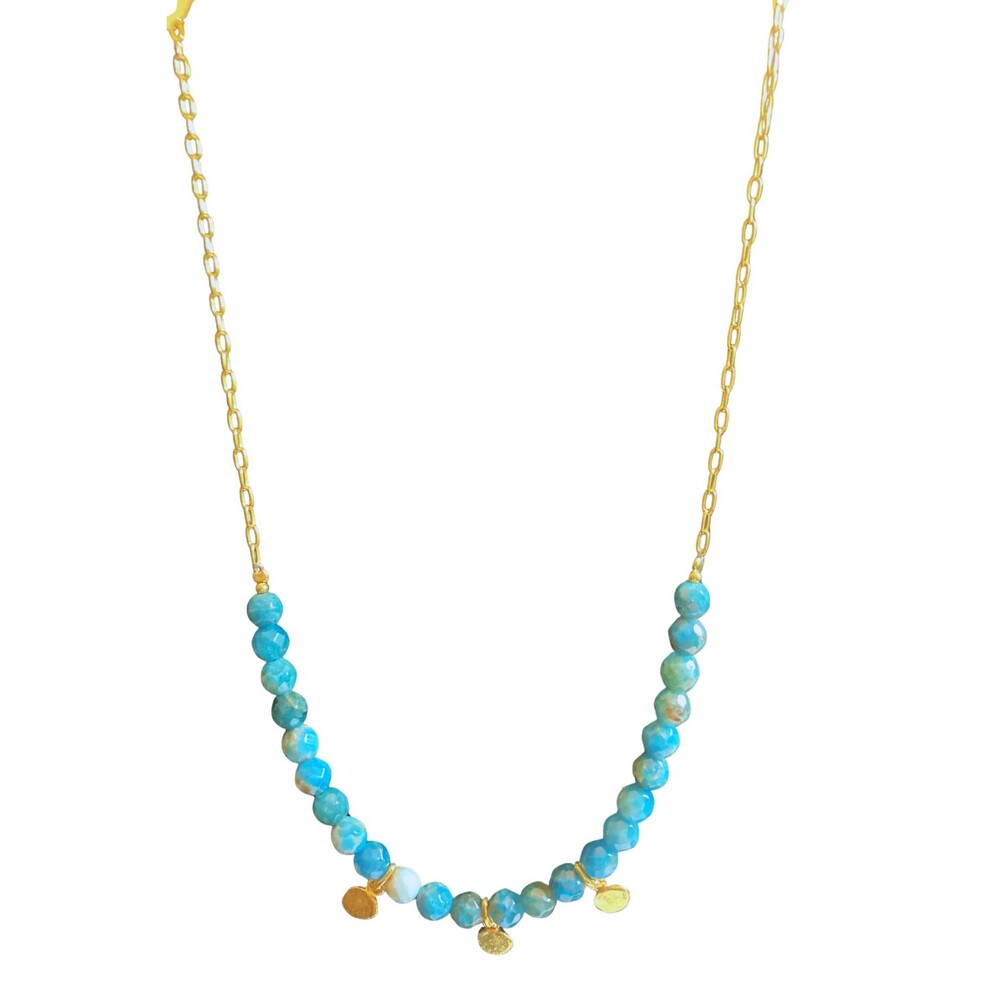Silpada Scenic History Natural Blue Gemstone Gold Tone Necklace N5458Y18 BNIB
